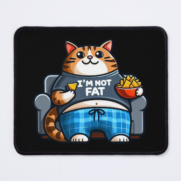 Item preview, I Am Not Fat meme Tabby Cat Couch Potato Nachos designed and sold by plushism.
