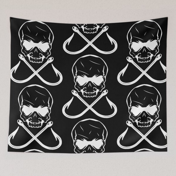 Item preview, Fishhook Skull Angler Fan designed and sold by RetroFuchs.
