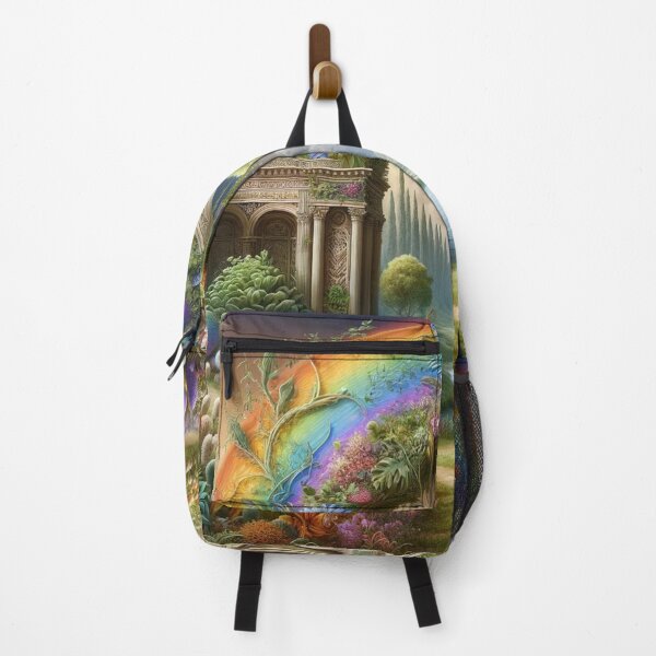 Item preview, Fantasy Rainbow Arches with Botanical Flowers and river designed and sold by Emoji Emblems.