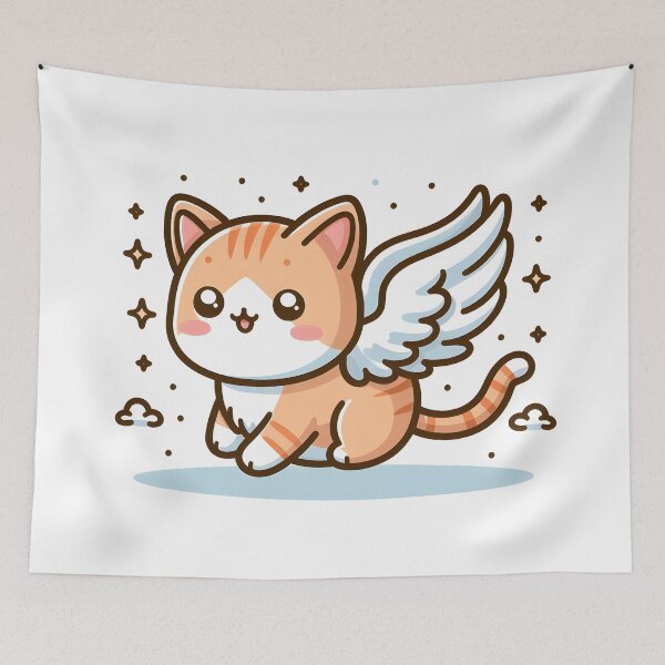 Item preview, Kawaii Cat With Wings designed and sold by CanvasCutie.