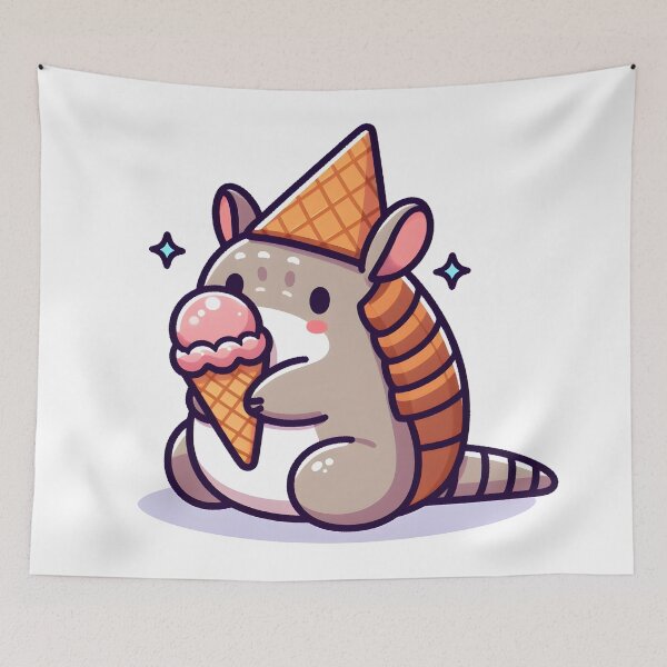Item preview, Kawaii Armadillo With Cone Hat designed and sold by CanvasCutie.