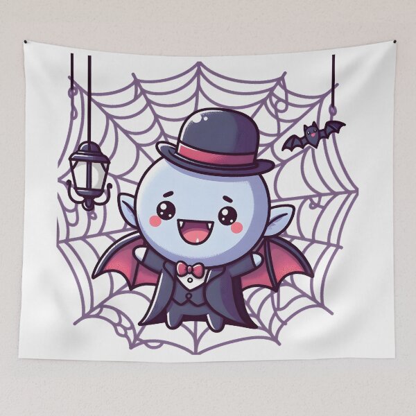 Item preview, Kawaii Whimsical Vampire With Bowler Hat designed and sold by CanvasCutie.