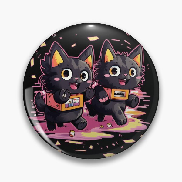 Aperçu de l'œuvre  Animation drôle de chats noirs créée et vendue par VibeStyleShop.