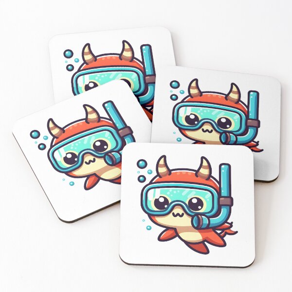 Item preview, Kawaii Chirpy Demon With Snorkel Mask designed and sold by CanvasCutie.