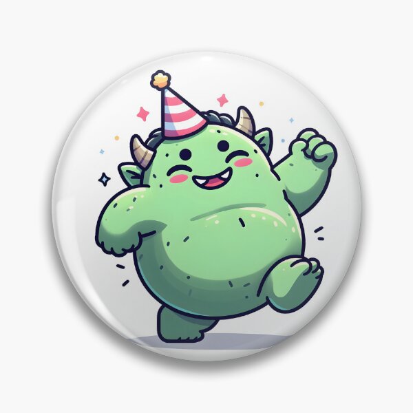 Item preview, Kawaii Chubby Ogre: A Party Hat designed and sold by CanvasCutie.