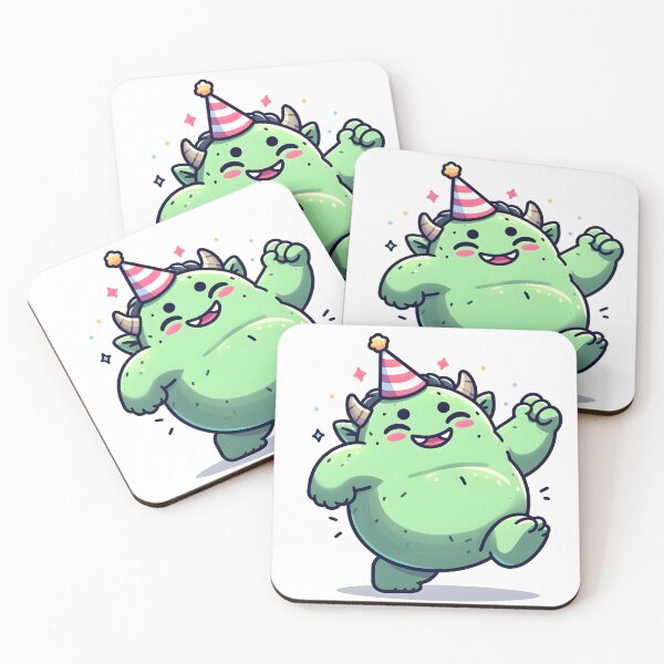 Item preview, Kawaii Chubby Ogre: A Party Hat designed and sold by CanvasCutie.