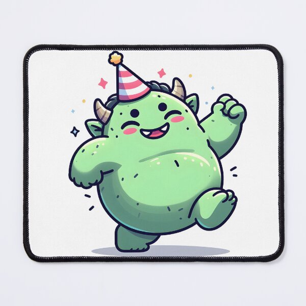 Item preview, Kawaii Chubby Ogre: A Party Hat designed and sold by CanvasCutie.