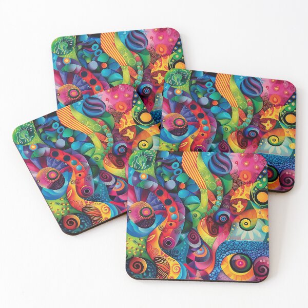 Item preview, Abstract colorful flowers designed and sold by FlowersColorful.