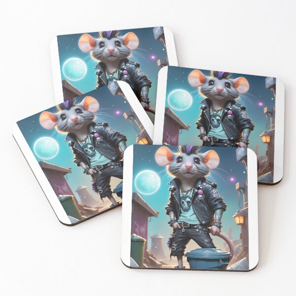Item preview, Punk Ratter, fun space rat/punk rocker fantasy art pic designed and sold by PineappleBlend.