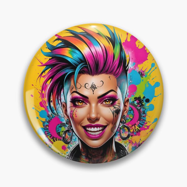 Item preview, Punk Girl Rainbow comic retro vintage splash design designed and sold by BorgSpareParts.