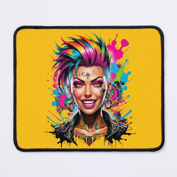 Item preview, Punk Girl Rainbow comic retro vintage splash design designed and sold by BorgSpareParts.