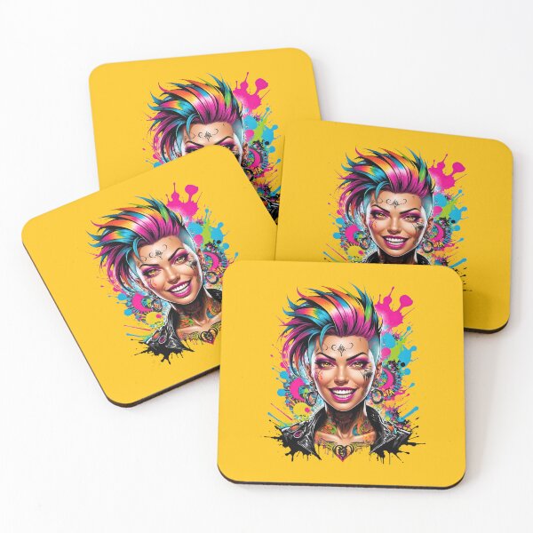 Item preview, Punk Girl Rainbow comic retro vintage splash design designed and sold by BorgSpareParts.