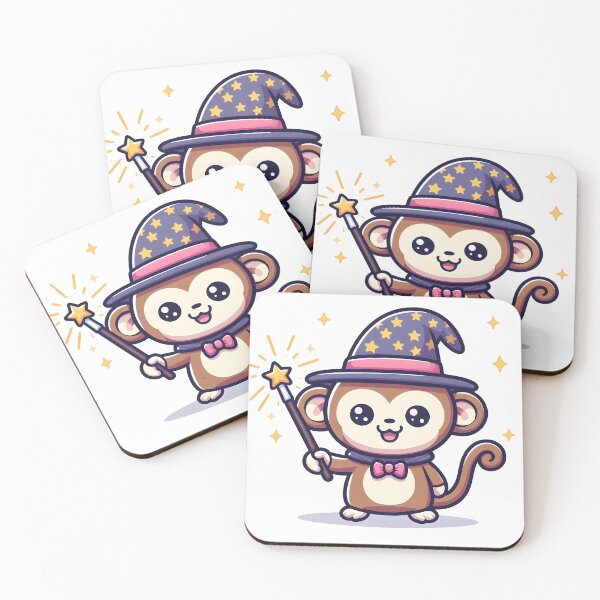Item preview, Kawaii Monkey With Wizard Hat designed and sold by CanvasCutie.