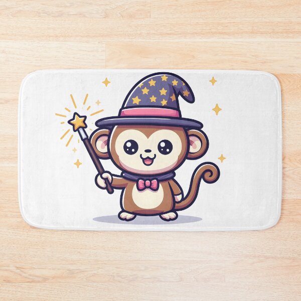 Item preview, Kawaii Monkey With Wizard Hat designed and sold by CanvasCutie.