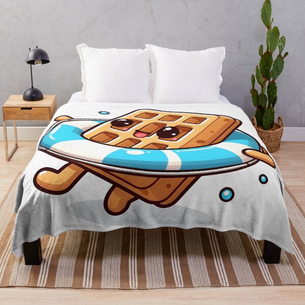 Item preview, Kawaii Waffle With Swim Ring designed and sold by CanvasCutie.