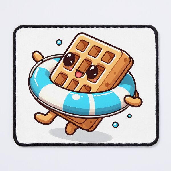 Item preview, Kawaii Waffle With Swim Ring designed and sold by CanvasCutie.