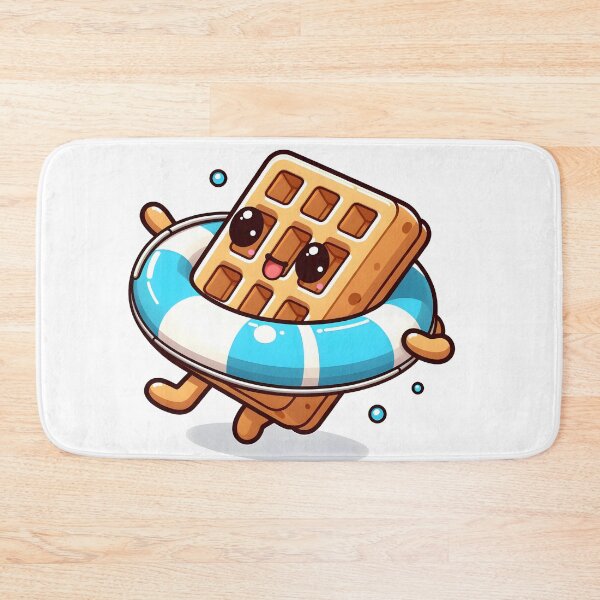 Item preview, Kawaii Waffle With Swim Ring designed and sold by CanvasCutie.