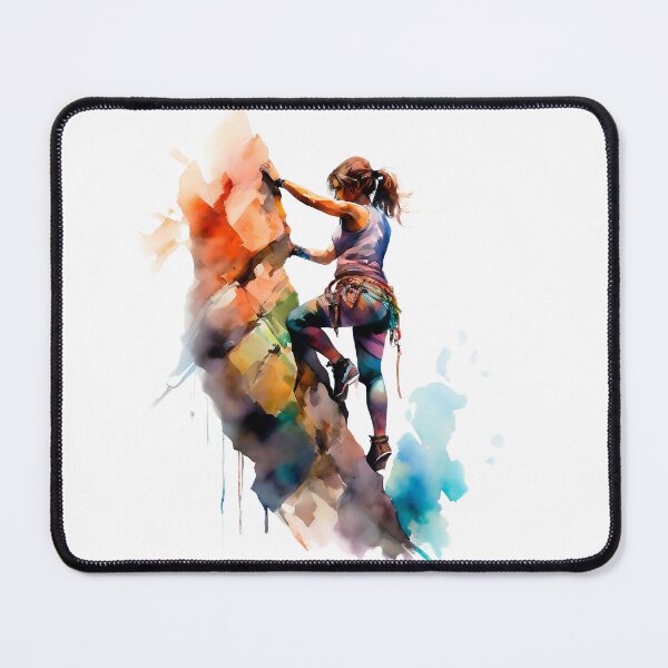 Item preview, Colorful Watercolor Rock Climbing Woman designed and sold by anyasevchenko.