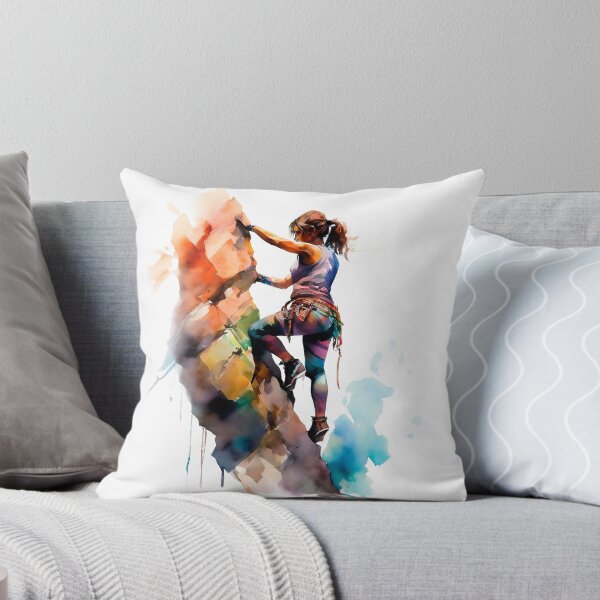 Item preview, Colorful Watercolor Rock Climbing Woman designed and sold by anyasevchenko.