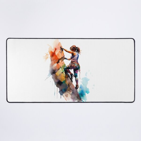 Item preview, Colorful Watercolor Rock Climbing Woman designed and sold by anyasevchenko.
