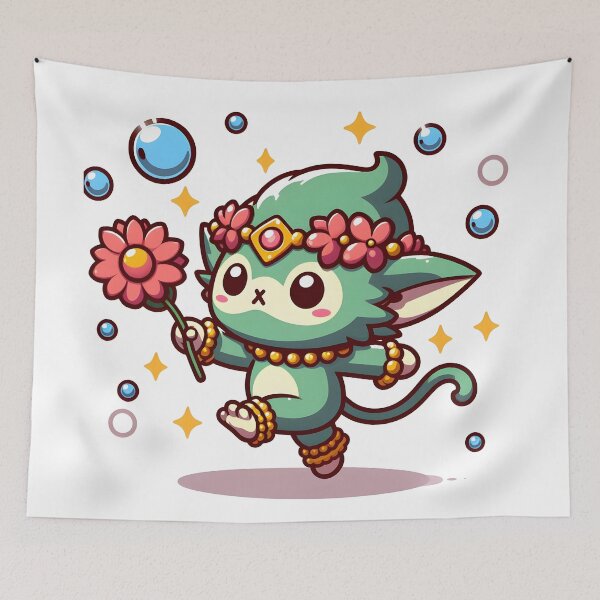 Item preview, Kawaii Dynamic Imp With Flower Anklet designed and sold by CanvasCutie.