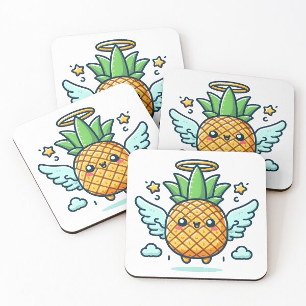Item preview, Kawaii Pineapple With Angel Halo Flying With Wings designed and sold by CanvasCutie.