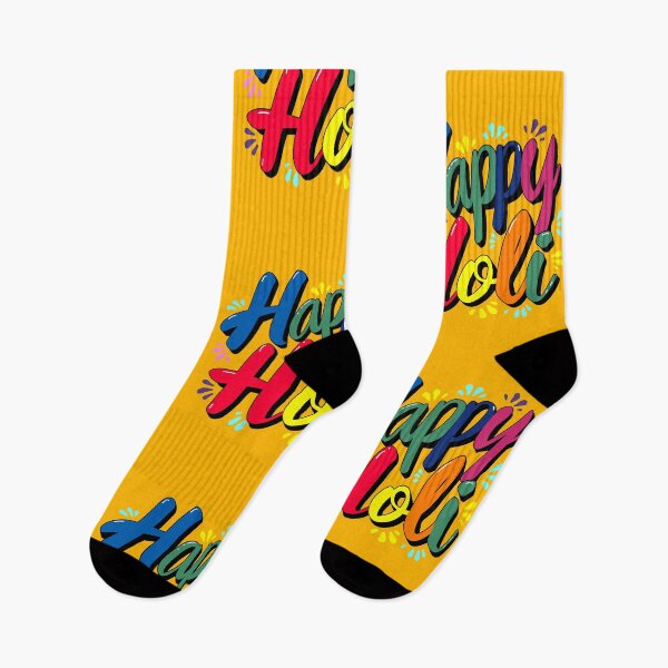 Item preview, Festival of Joy: 'Happy Holi' in Bright, Energetic Calligraphy designed and sold by FebricFusion.