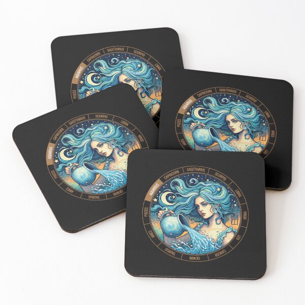 Item preview, ZODIAC Aquarius - Astrological AQUARIUS - AQUARIUS - ZODIAC sign - Van Gogh style - 1 designed and sold by ArtProjectShop.