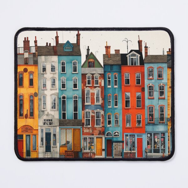Item preview, Colourful Row of Terraced Houses designed and sold by whitecat23.