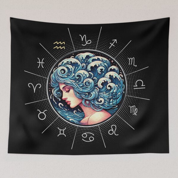 Item preview, ZODIAC Aquarius - Astrological AQUARIUS - AQUARIUS - ZODIAC sign - Van Gogh style - 5 designed and sold by ArtProjectShop.