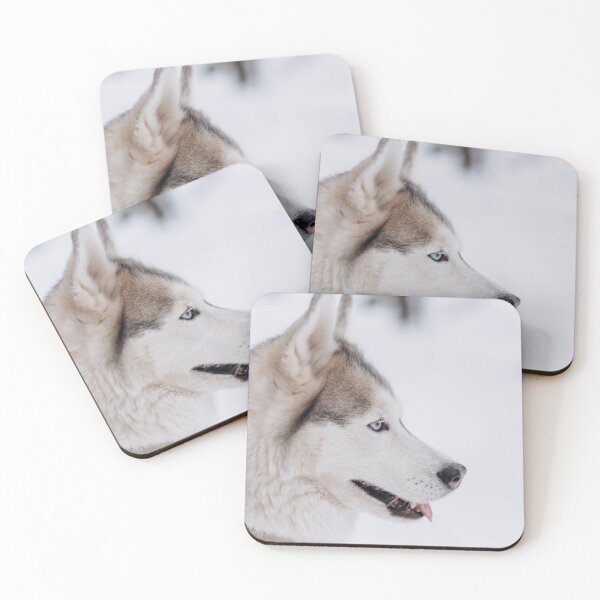 Item preview, Sideview of White Siberian Husky Dog designed and sold by VanGaldo.