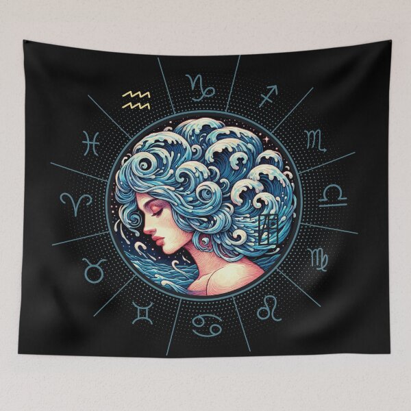 Item preview, ZODIAC Aquarius - Astrological AQUARIUS - AQUARIUS - ZODIAC sign - Van Gogh style - 6 designed and sold by ArtProjectShop.