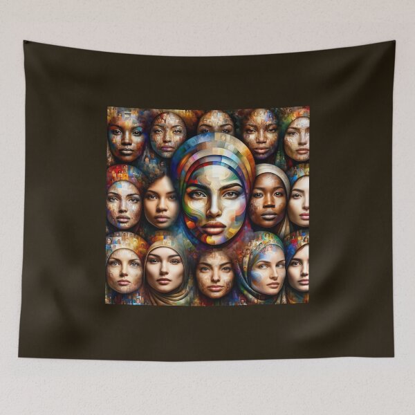 Item preview, Women from diverse cultural backgrounds, each portrait blending into the next, showcasing the beauty of diversity and unity designed and sold by AndreaMart.
