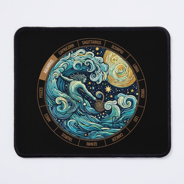 Item preview, ZODIAC Aquarius - Astrological AQUARIUS - AQUARIUS - ZODIAC sign - Van Gogh style - 7 designed and sold by ArtProjectShop.