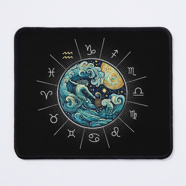 Item preview, ZODIAC Aquarius - Astrological AQUARIUS - AQUARIUS - ZODIAC sign - Van Gogh style - 8 designed and sold by ArtProjectShop.