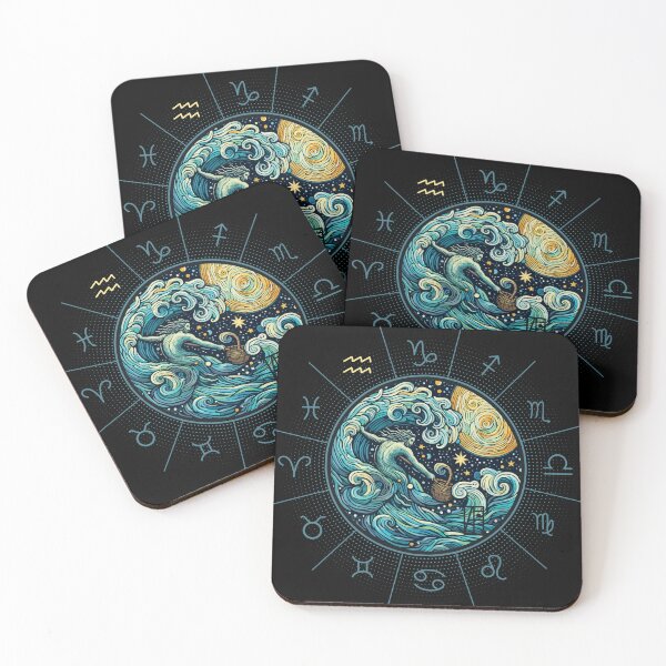 Item preview, ZODIAC Aquarius - Astrological AQUARIUS - AQUARIUS - ZODIAC sign - Van Gogh style - 9 designed and sold by ArtProjectShop.