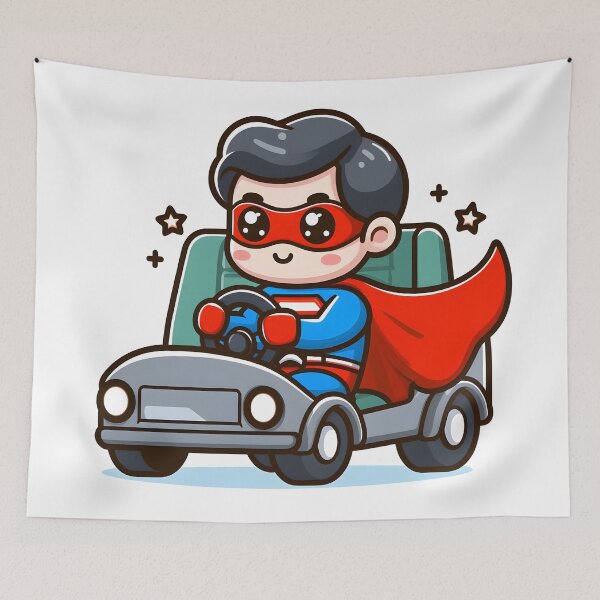 Item preview, Kawaii Superhero With Steering Wheel designed and sold by CanvasCutie.