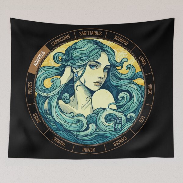 Item preview, ZODIAC Aquarius - Astrological AQUARIUS - AQUARIUS - ZODIAC sign - Van Gogh style - 10 designed and sold by ArtProjectShop.