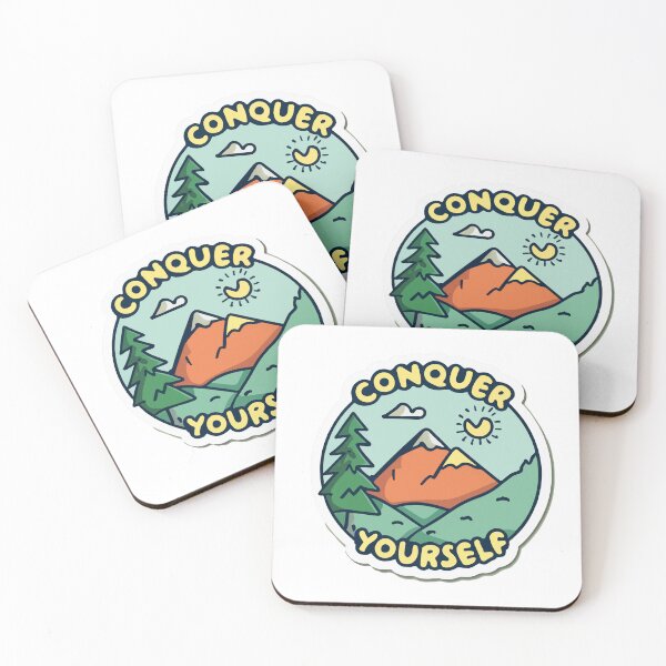 Item preview, Conquer Yourself - Serene Mountain Landscape Illustration designed and sold by NiftyWrx.
