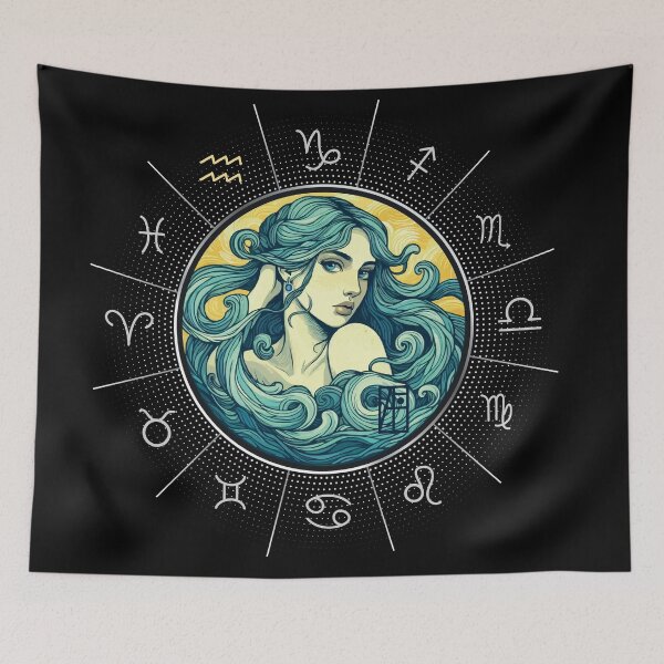 Item preview, ZODIAC Aquarius - Astrological AQUARIUS - AQUARIUS - ZODIAC sign - Van Gogh style - 11 designed and sold by ArtProjectShop.