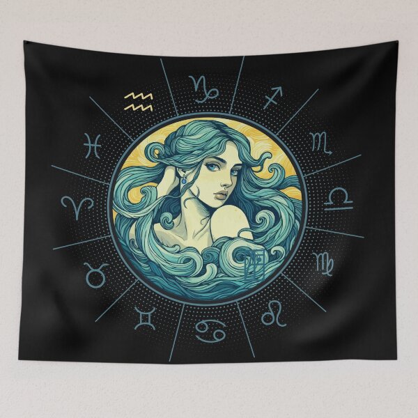 Item preview, ZODIAC Aquarius - Astrological AQUARIUS - AQUARIUS - ZODIAC sign - Van Gogh style - 12 designed and sold by ArtProjectShop.