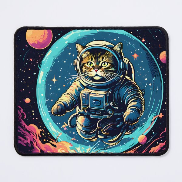 Item preview, Space cat, cat astronaut with colorful background designed and sold by DesireeVDA.