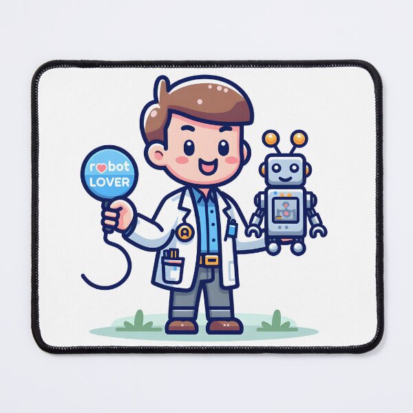 Item preview, Kawaii Robotics Engineer With 'Robot Lover' Badge designed and sold by CanvasCutie.