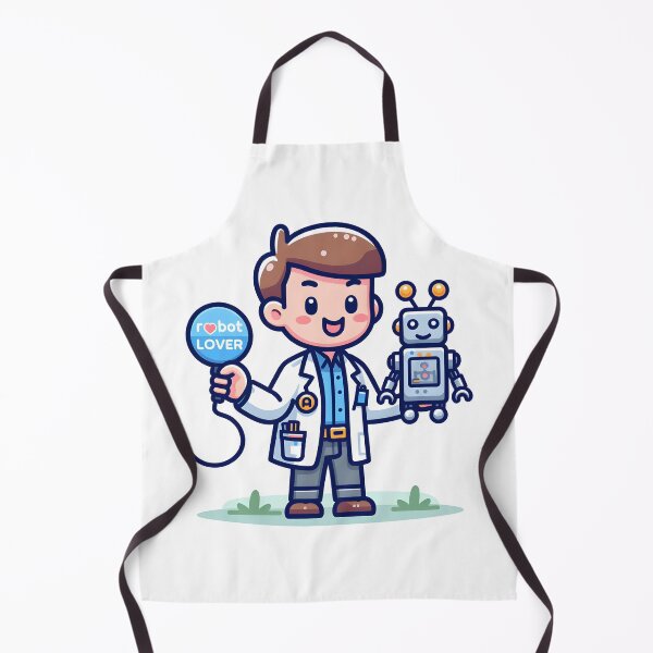 Item preview, Kawaii Robotics Engineer With 'Robot Lover' Badge designed and sold by CanvasCutie.