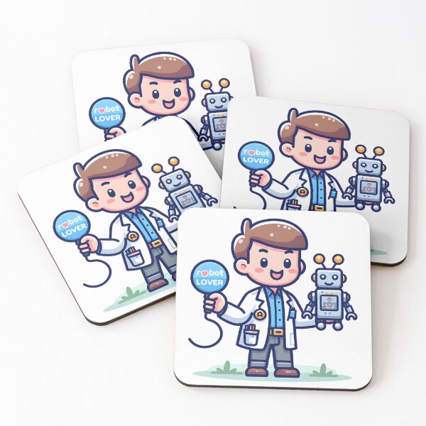 Item preview, Kawaii Robotics Engineer With 'Robot Lover' Badge designed and sold by CanvasCutie.