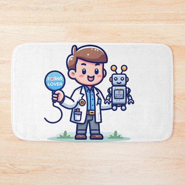 Item preview, Kawaii Robotics Engineer With 'Robot Lover' Badge designed and sold by CanvasCutie.