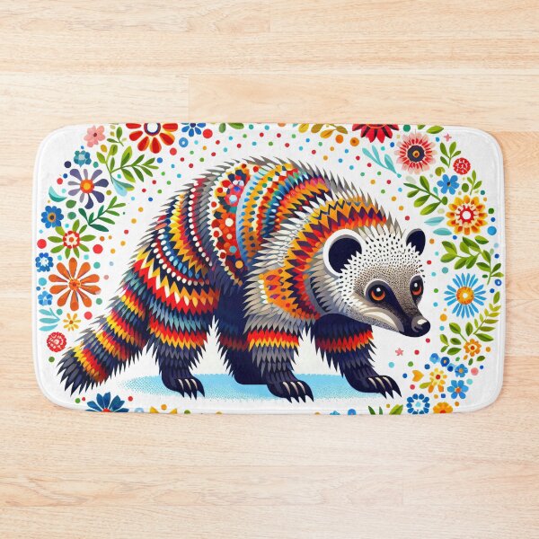 Item preview, Scandinavian Folk art Binturong by heidiannemorris ©️  designed and sold by FOLK ART FUSION by heidiannemorris.