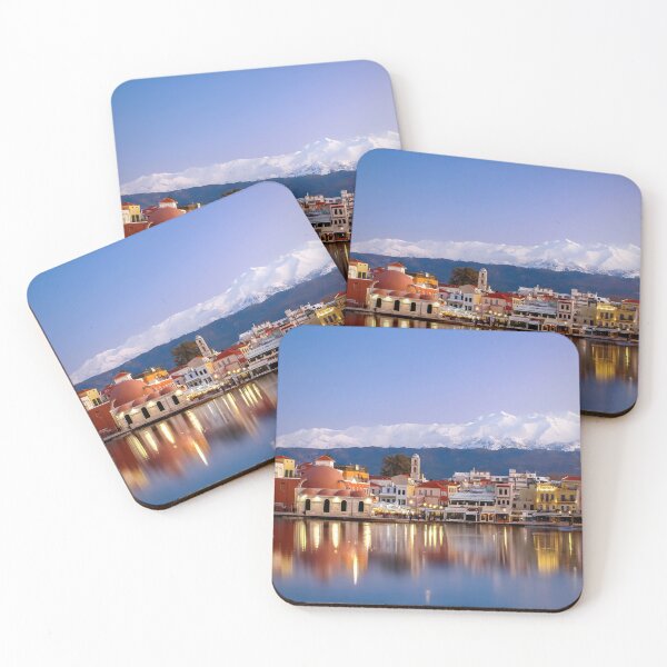 Item preview, CRETE Old Port with Snow in White Mountains Chania Greece designed and sold by allincrete.