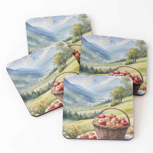 Item preview, Autumnal apple basket at the mountain village designed and sold by BalancerDesign.