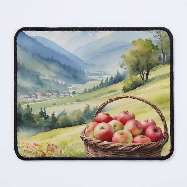 Item preview, Autumnal apple basket at the mountain village designed and sold by BalancerDesign.